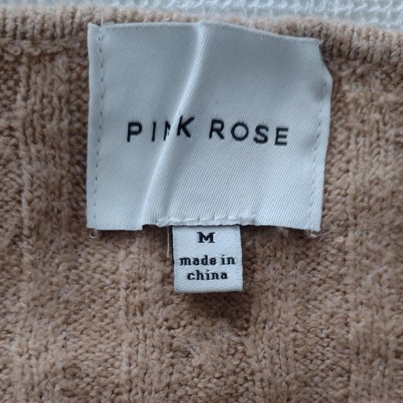 Pink Rose cable knit Sweater Dress - Picture 6 of 8